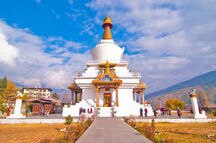 Sparkling white Memorial Chorten in Thimphu Sparkling white Memorial Chorten in Thimphu